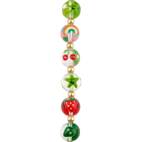 Fruit, Star &#x26; Rainbow Glass Round Beads, 12mm by Bead Landing&#x2122;